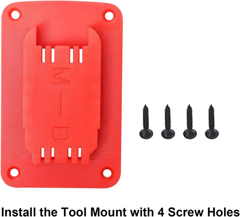 KETTKEL 12packs Tool Holder For Milwaukee M18 & Dewalt 20v,Wall Mount Drill Holder with 48 Screws (red) - Image 5